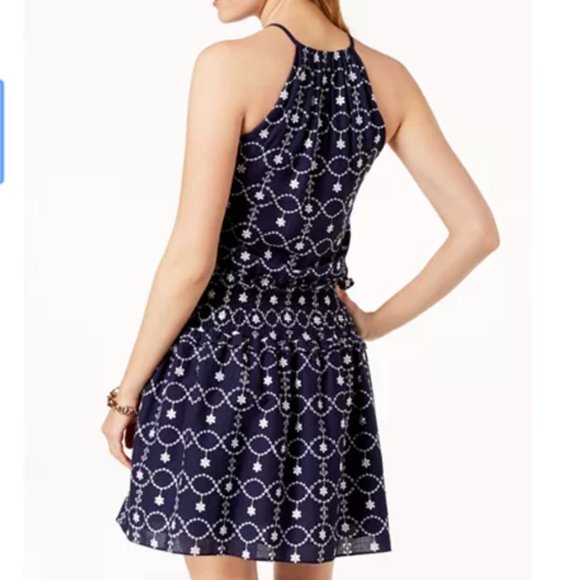 NWT Michael Kors Embroidered Halter Dress (M) - Picture 5 of 14